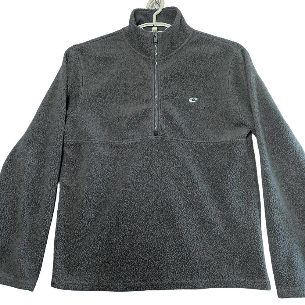 Vineyard Vines Sweater Mens Medium Deep Pile Gray Sherpa Pullover
